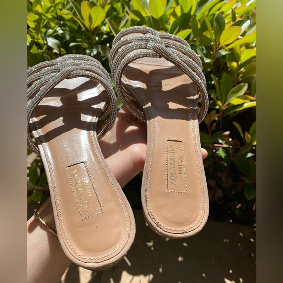 EUC Aquazzura moondust slides sandals $895 37.5 - Picture 6 of 10